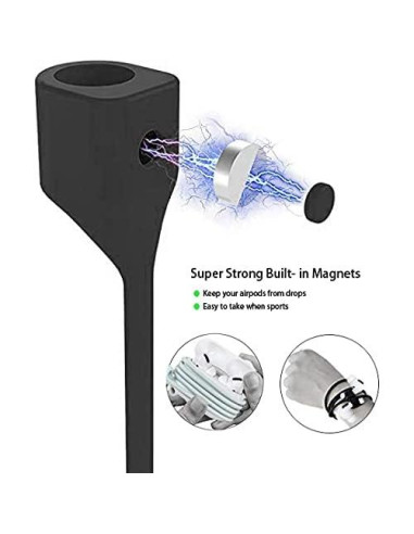 Set Antipérdida 4 en 1 Loirtlluy para Airpods Pro - Negro