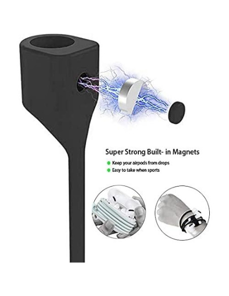 Set Antipérdida 4 en 1 Loirtlluy para Airpods Pro - Negro