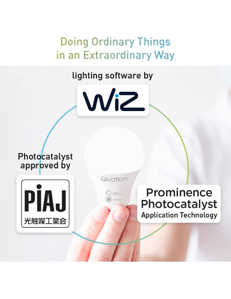 Bombilla LED Inteligente Qivation E26 8W RGB Purificación Aire