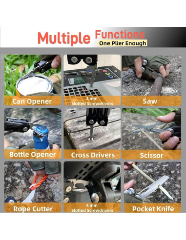 Alicate Multi Herramienta 17-en-1 WexyHonMi Acero Inoxidable