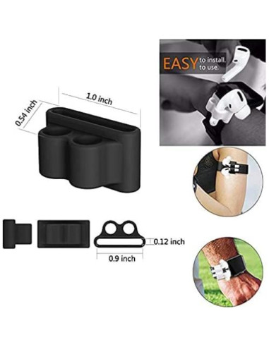 Set Antipérdida 4 en 1 Loirtlluy para Airpods Pro - Negro