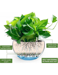 Maceta Colgante de Autorriego Dexceder 34.3 cm - Marrón y Blanco 2