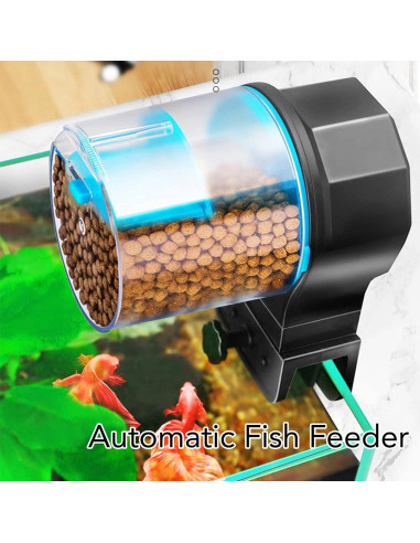 Alimentador Automático de Peces Luqeeg 210ml/100g, Batería AA