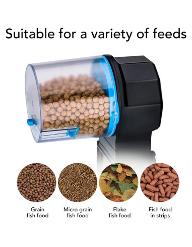 Alimentador Automático de Peces Luqeeg 210ml/100g, Batería AA
