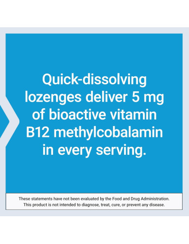 Suplemento de Vitamina B12 Methylcobalamin Life Extension 60 pastillas