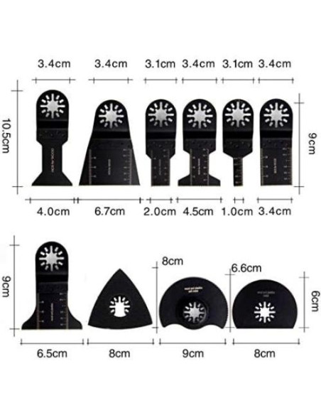 Kit de Hojas de Sierra Oscilante Tooloflife 68 Piezas