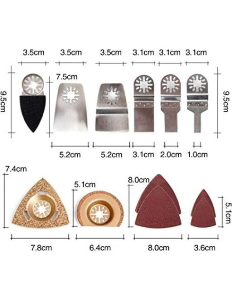 Kit de Hojas de Sierra Oscilante Tooloflife 68 Piezas