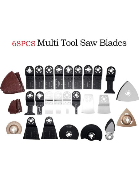 Kit de Hojas de Sierra Oscilante Tooloflife 68 Piezas