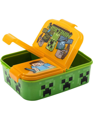 Caja de Sándwich Stor Minecraft con 3 Compartimentos 300ml