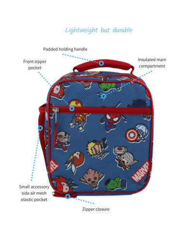 Caja de Almuerzo Suave Marvel Kawaii Multicolor para Niños