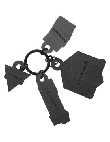 Llave con 4 charms Minecraft - Cerdo, Creeper, Pico, Tierra