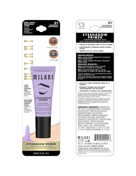Primer de Sombra de Ojos Milani - Nude 8.8 g - Vegano