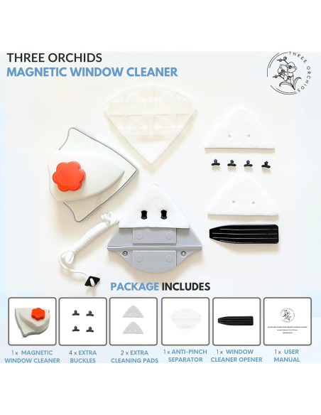 Limpiaparabrisas Magnético Ajustable Tres Orquídeas 0.1-1"