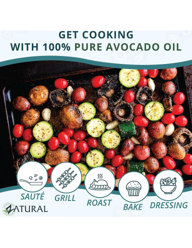 Aceite de Aguacate Zatural 100% Puro 473ml Prensado en Frío