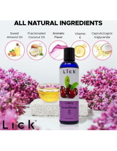 Aceite de Masaje Lick 118 ml Sabor Cereza Aromaterapia Hidratante 2