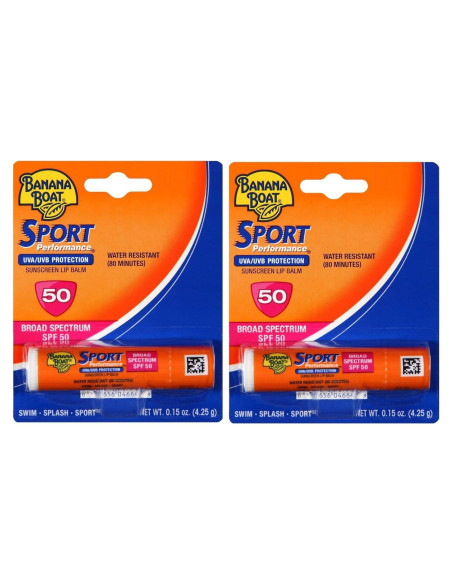 Bálsamo Labial Banana Boat Sport SPF 50 - Paquete de 2