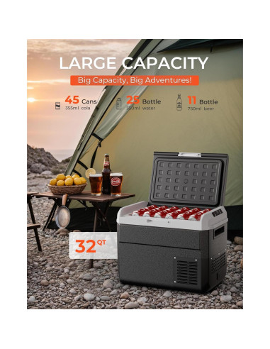 Refrigerador Portátil EKOJUCE 30L 12V/24V Control APP