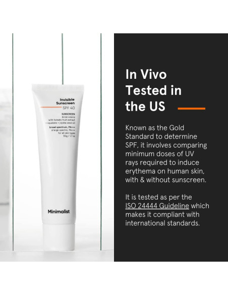 Gel Solar Invisible SPF 40 Minimalista 50g - Resistente al Agua