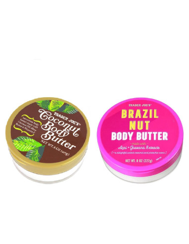 Paquete de Manteca Corporal Trader Joe's Nuez Brasil y Coco 2x226g
