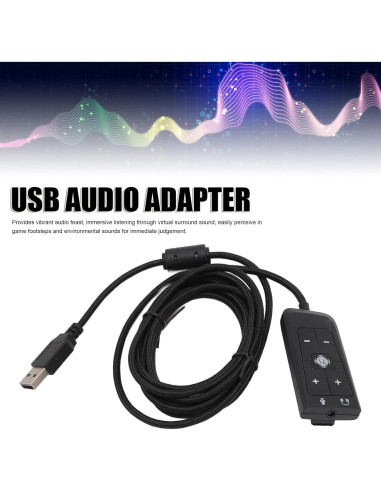 Adaptador de Audio USB a Jack 3.5mm Dpofirs 2m
