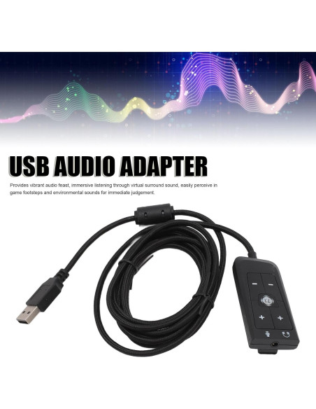 Adaptador de Audio USB a Jack 3.5mm Dpofirs 2m