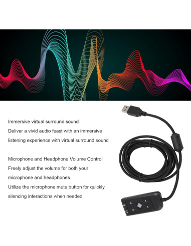 Adaptador de Audio USB a Jack 3.5mm Dpofirs 2m