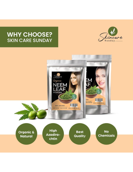 Polvo de Hoja de Neem Orgánico SKINCARE SUNDAY 454g