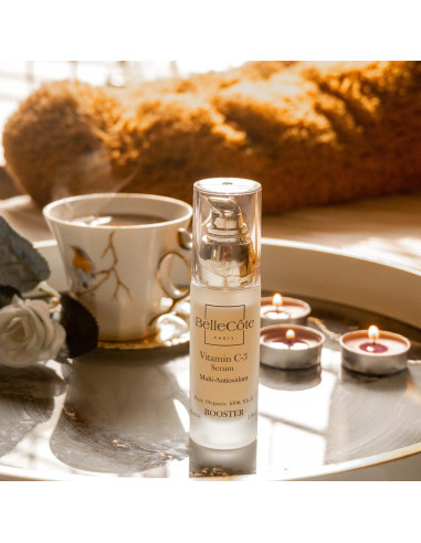 Suero Facial Antienvejecimiento BelleCte 30ml - Vitamina C3 Orgánica
