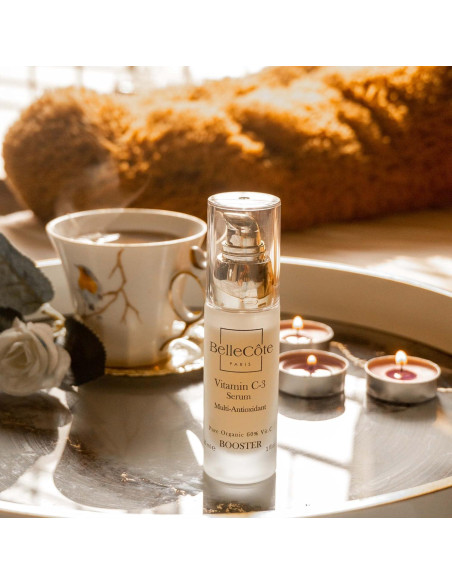 Suero Facial Antienvejecimiento BelleCte 30ml - Vitamina C3 Orgánica