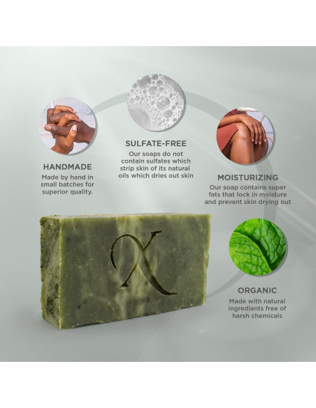 Jabón de Barra Natural Xotics Menta y Espirulina 170g