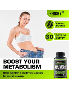 Suplemento Garcinia Cambogia HERBIFY 60 Cápsulas Energía y Digestión 2