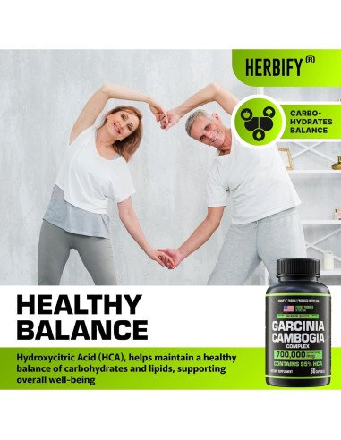 Suplemento Garcinia Cambogia HERBIFY 60 Cápsulas Energía y Digestión