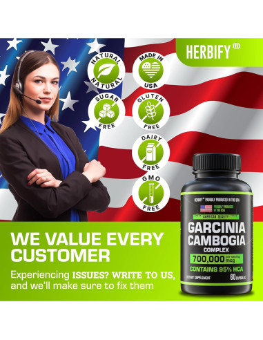 Suplemento Garcinia Cambogia HERBIFY 60 Cápsulas Energía y Digestión