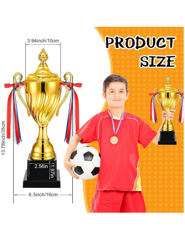 Copa Trofeo Grande Inbagi 35 cm Dorado para Eventos
