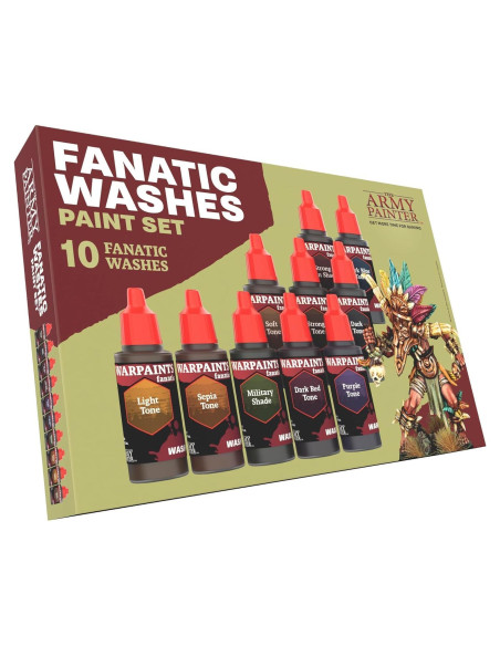 Conjunto de Pinturas Acrílicas Washes Fanatic The Army Painter 10x18ml