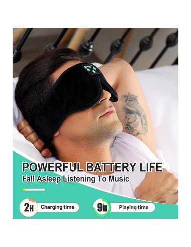 Máscara para dormir Bluetooth Boodlab con auriculares HD 3D