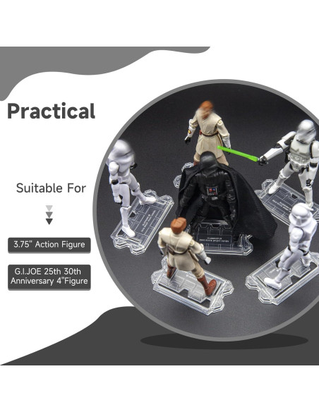 30 Piezas Soportes de Exhibición Transparentes para Figuras de 9.5 cm 30 Piezas Soportes de Exhibición Transparentes para Figuras de 9.5 cm