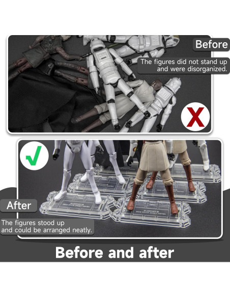 30 Piezas Soportes de Exhibición Transparentes para Figuras de 9.5 cm 30 Piezas Soportes de Exhibición Transparentes para Figuras de 9.5 cm