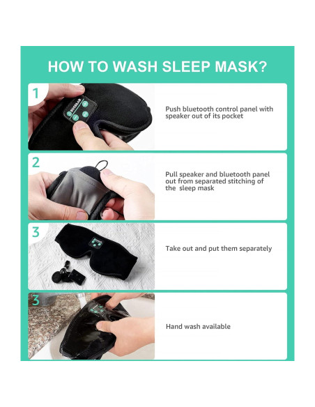 Máscara para dormir Bluetooth Boodlab con auriculares HD 3D