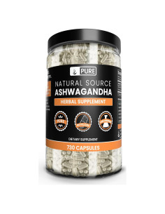 Cápsulas de Ashwagandha Puras Ingredientes Orgánicos 730 Unidades