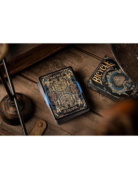 Baraja de Cartas Bicycle Mayhem Azul Tamaño Poker 100% Personalizada