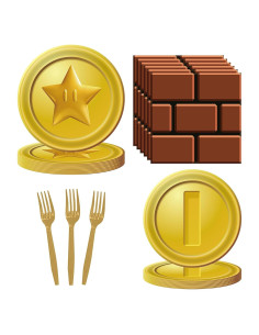 Kit de Fiesta de Cumpleaños Mario Bros 80PCS para 20 Invitados