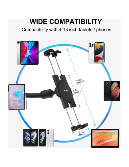 Soporte para Tablet en Parabrisas Woleyi, Brazo Largo 30 cm