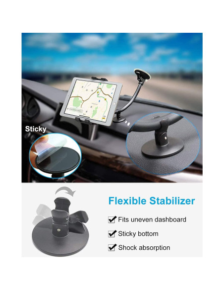 Soporte para Tablet en Parabrisas Woleyi, Brazo Largo 30 cm