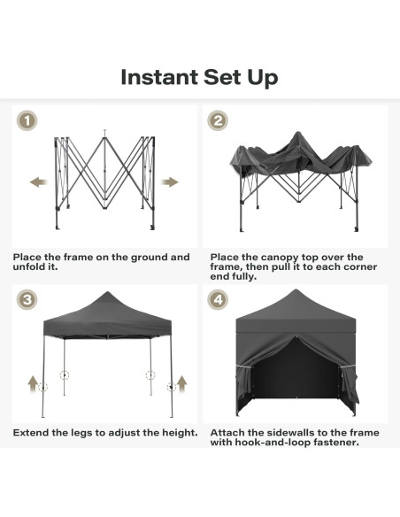 Carpa Plegable Instantánea LAUSAINT HOME 3x3m Impermeable Carpa Plegable Instantánea LAUSAINT HOME 3x3m Impermeable