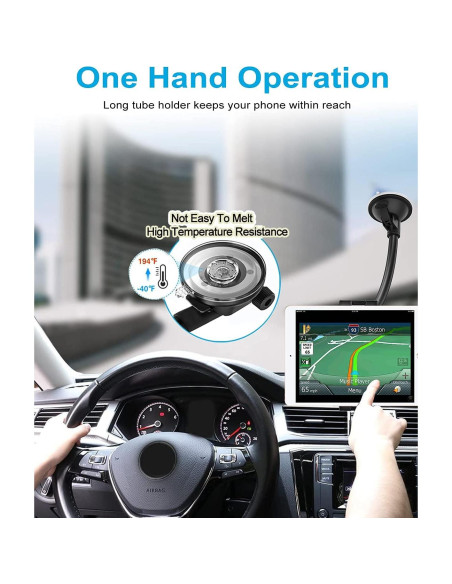 Soporte para Tablet en Parabrisas Woleyi, Brazo Largo 30 cm