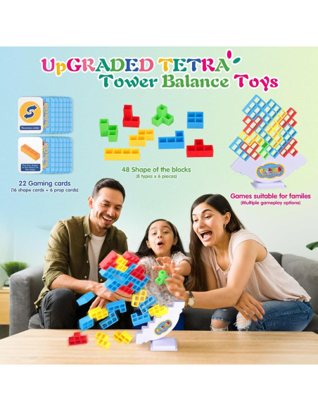 Juego de Torre Tetra 48 Pcs LIMYIOM - Juguete Educativo Familiar