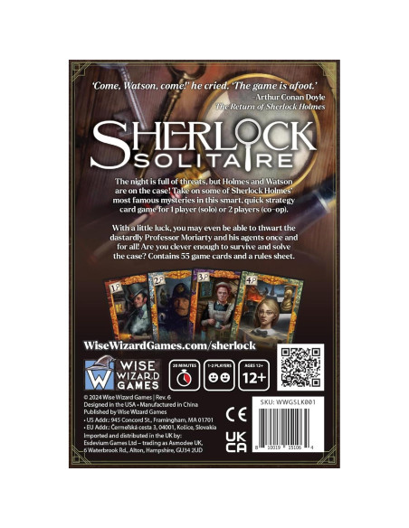 Juego de cartas Solitaire Sherlock - Wise Wizard Games