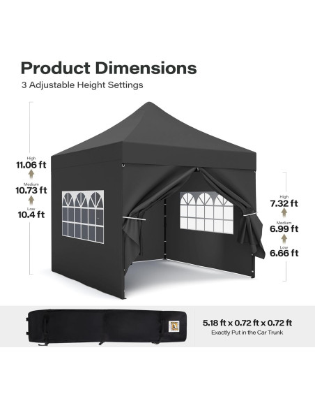 Carpa Plegable Instantánea LAUSAINT HOME 3x3m Impermeable Carpa Plegable Instantánea LAUSAINT HOME 3x3m Impermeable