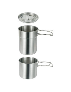 Set de Utensilios de Cocina Camping DZRZVD 2 Piezas Acero Inoxidable